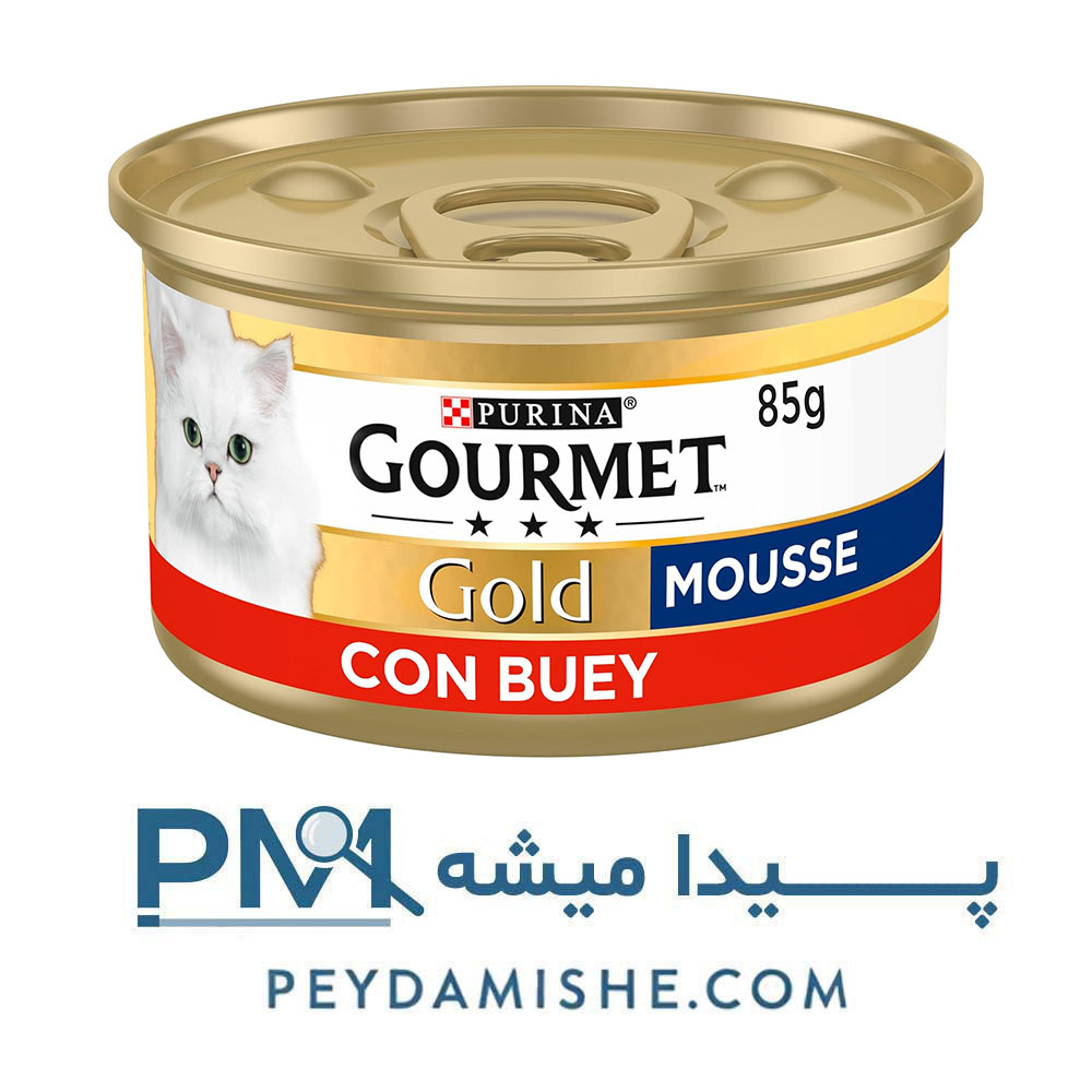 کنسرو گربه طعم گوشت 85 گرمی برند گورمت