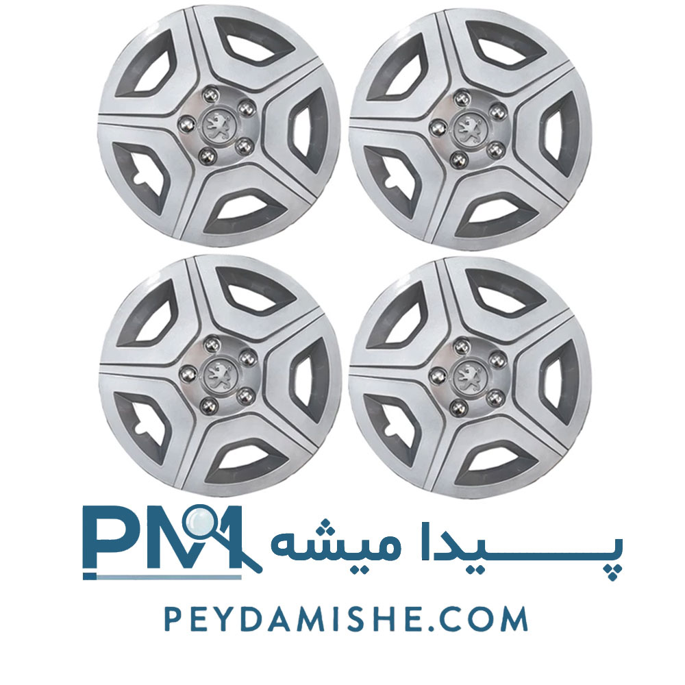 قالپاق رینگ 15 تارا با آرم پژو بسته کارتنی 4 عددی اصلی شرکتی